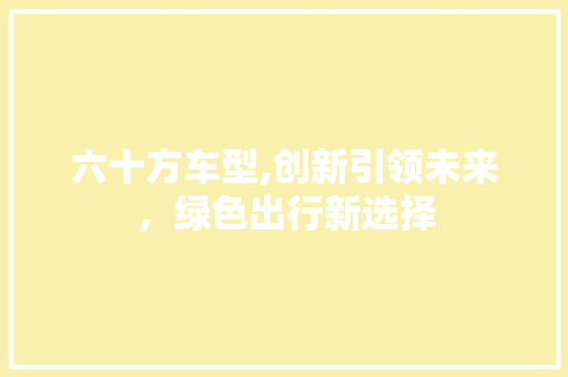 六十方车型,创新引领未来，绿色出行新选择