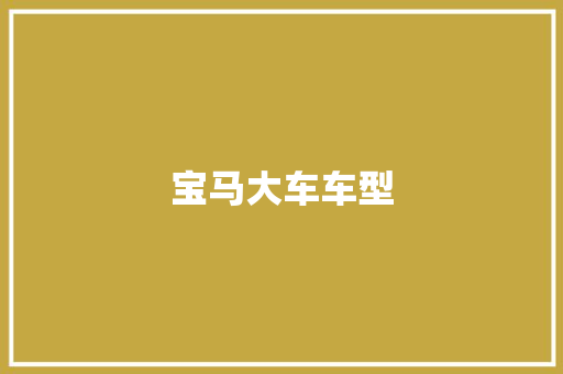 宝马大车车型