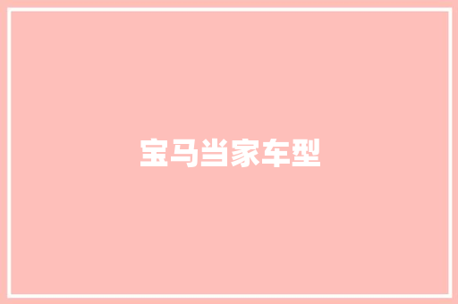 宝马当家车型