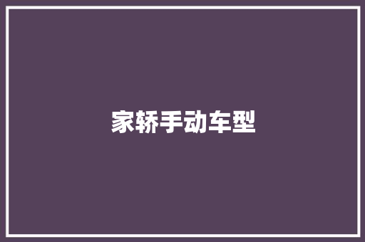 家轿手动车型