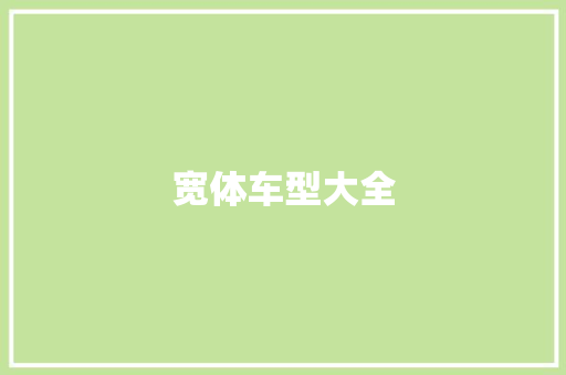 宽体车型大全