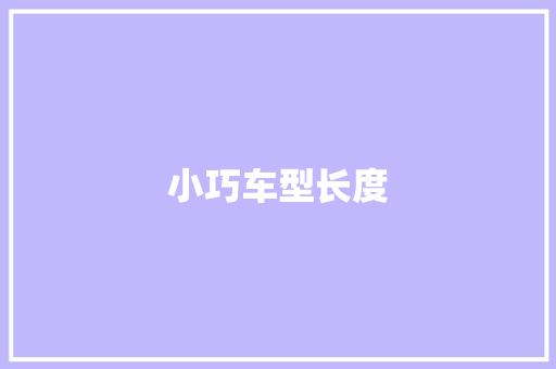 小巧车型长度