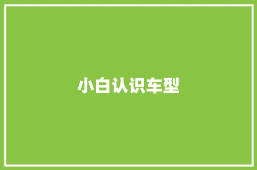 小白认识车型
