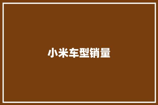 小米车型销量