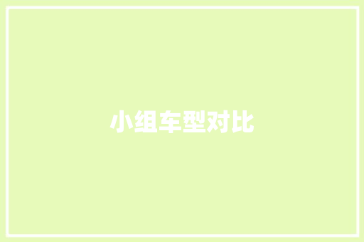 小组车型对比