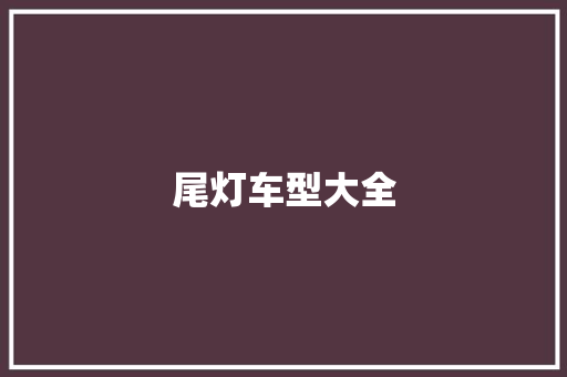 尾灯车型大全