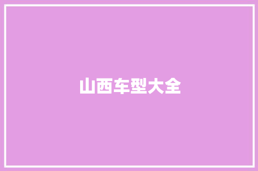 山西车型大全