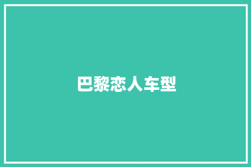 巴黎恋人车型