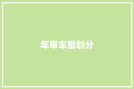 年审车型划分