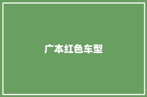 广本红色车型