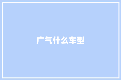 广气什么车型