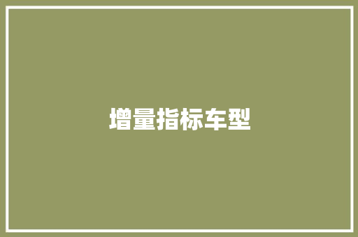 增量指标车型
