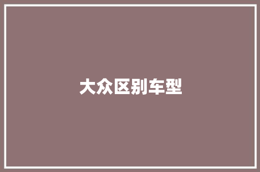 大众区别车型
