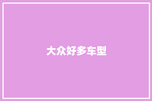 大众好多车型