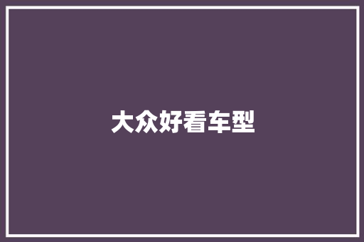 大众好看车型