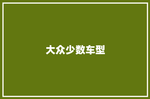 大众少数车型