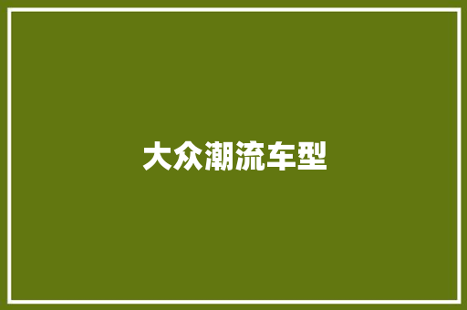 大众潮流车型