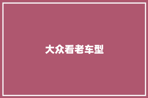 大众看老车型