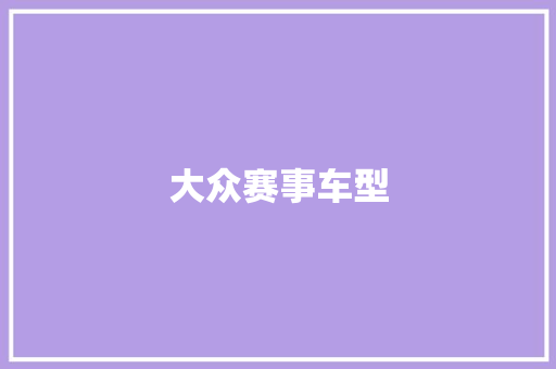 大众赛事车型