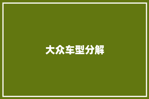 大众车型分解