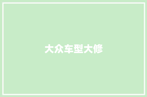 大众车型大修