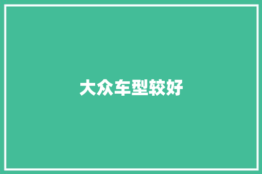 大众车型较好