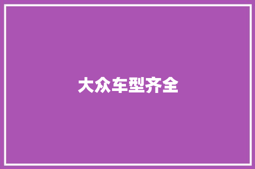 大众车型齐全