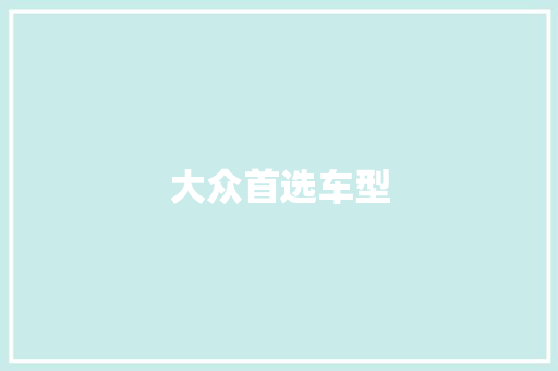 大众首选车型