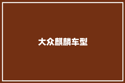 大众麒麟车型