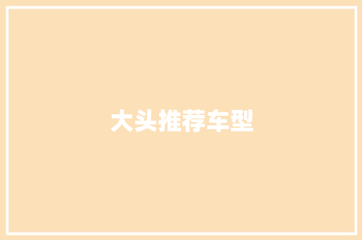 大头推荐车型