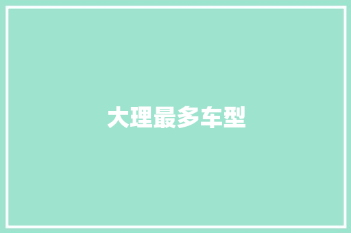 大理最多车型