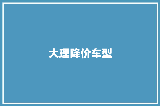 大理降价车型