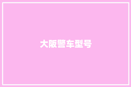 大阪警车型号