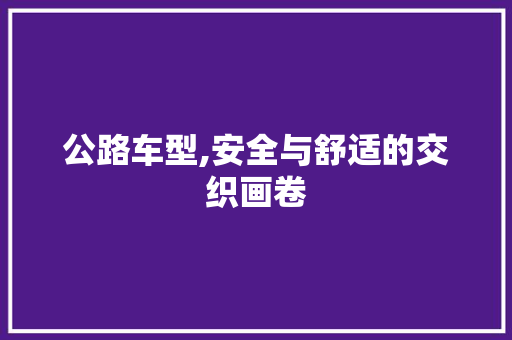 公路车型,安全与舒适的交织画卷