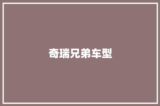 奇瑞兄弟车型