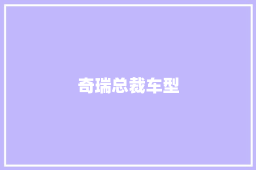 奇瑞总裁车型