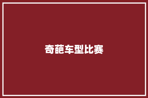 奇葩车型比赛