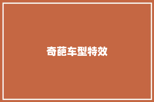 奇葩车型特效