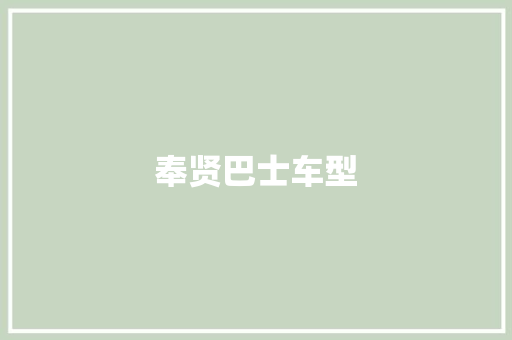 奉贤巴士车型