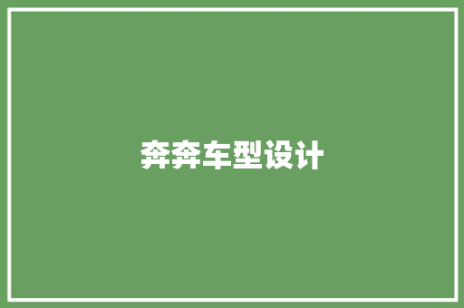 奔奔车型设计