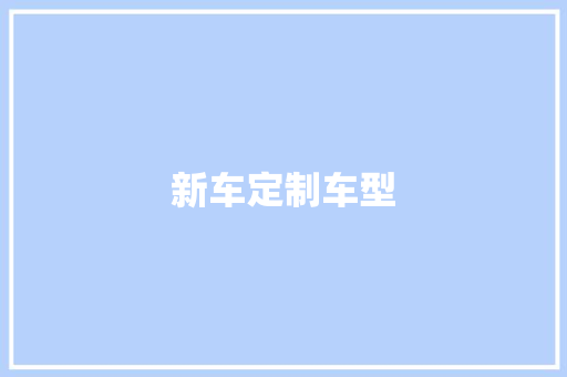 新车定制车型
