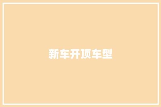 新车开顶车型