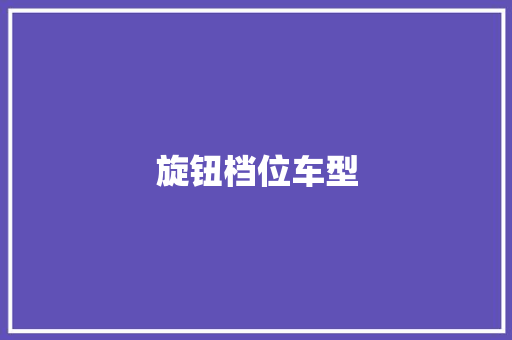 旋钮档位车型