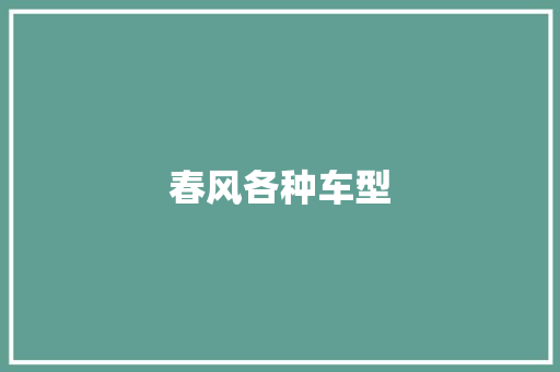 春风各种车型