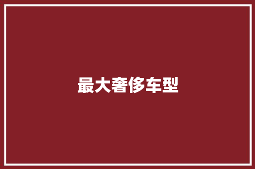最大奢侈车型
