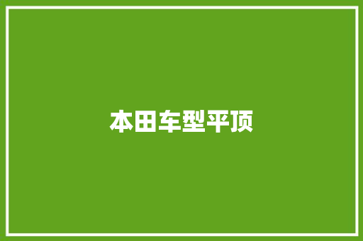 本田车型平顶