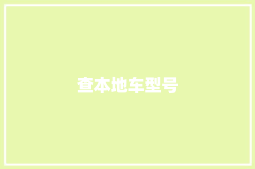 查本地车型号