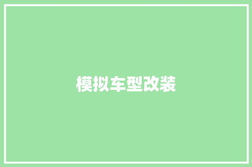 模拟车型改装