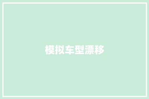 模拟车型漂移