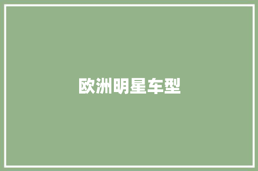 欧洲明星车型